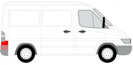 Carenaj aripa spate Dreapta (partea inferioara, post, scazut) potrivit MERCEDES SPRINTER 2-T (B901, B902), SPRINTER 3-T (B903), SPRINTER 4-T (B904), SPRINTER 5-T (B905) 02.95-05.06 [1]