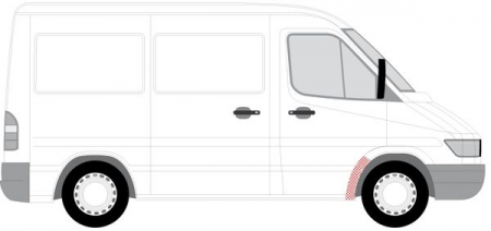 Carenaj pasaj roata Fata Dreapta (partea din spate/partea interioara) potrivit MERCEDES SPRINTER 2-T (B901, B902), SPRINTER 3-T (B903), SPRINTER 4-T (B904) 02.95-05.06 [2]