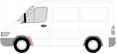 Carenaj pasaj roata Fata Stanga (partea din spate/partea interioara) potrivit MERCEDES SPRINTER 2-T (B901, B902), SPRINTER 3-T (B903), SPRINTER 4-T (B904) 02.95-05.06 [2]