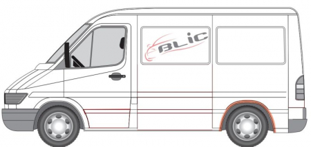 Carenaj pasaj roata Spate Dreapta/Stanga (extern) potrivit MERCEDES SPRINTER 2-T (B901, B902), SPRINTER 3-T (B903), SPRINTER 4-T (B904), SPRINTER 5-T (B905); VW LT 28-35 II 02.95-05.06 [2]