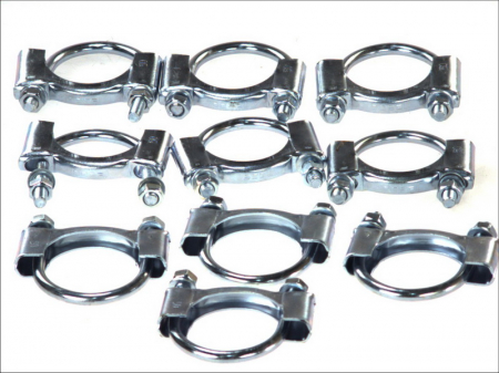 Set montaj esapament - Colier esapament (50mm, 10 buc. ambalaj) potrivit VOLVO 240; DACIA DUSTER; NISSAN QASHQAI I; OPEL ASCONA C, COMBO TOUR, COMBO/MINIVAN, CORSA A, CORSA A TR, CORSA D 1.0-2.8 08.78-