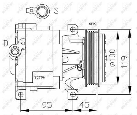Compresor clima AC - Compresor AC clima ABARTH 500 / 595 / 695, 500C / 595C / 695C; FIAT 500, 500 C, BRAVO II, DOBLO, DOBLO CARGO, IDEA, PANDA, PUNTO, STILO; FORD KA; LANCIA MUSA, Y, YPSILON 0.9-1.4LPG dupa 1996