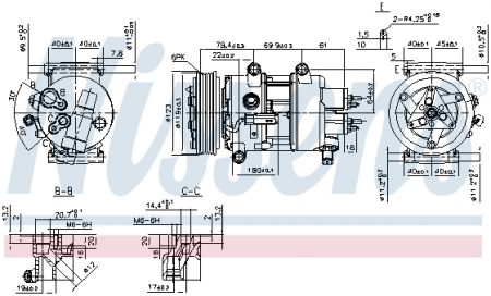 Compresor clima AC - Compresor AC clima CITROEN BERLINGO, C3 II, C3 PICASSO, C4, C4 GRAND PICASSO I, C4 I, C4 PICASSO I, C5 III, DS3; PEUGEOT 2008 I, 207, 207 CC, 207 SW, 208, 208 I, 307, 307 CC 1.0-2.0D dupa 2000