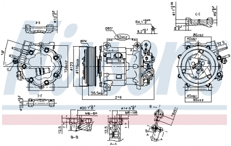 Compresor clima AC - Compresor AC clima CITROEN C5, C5 II, C5 III; PEUGEOT 407, 407 SW, 607 1.6D-2.2 dupa 2000