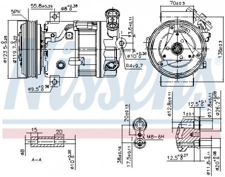 Compresor clima AC - Compresor AC clima FIAT CROMA; OPEL SIGNUM, VECTRA C, VECTRA C GTS 1.6-2.2 dupa 2002