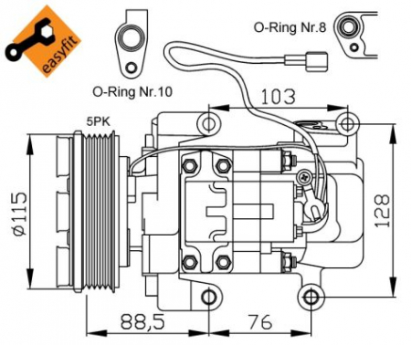 Compresor clima AC - Compresor AC clima MAZDA 3, 5 1.8/2.0 intre 2003-2010