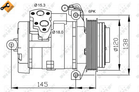 Compresor clima AC - Compresor AC clima MERCEDES SPRINTER 3,5-T (906), SPRINTER 3,5-T (907, 910), SPRINTER 3,5-T TOURER (907), SPRINTER 3-T (906), SPRINTER 3-T (907), SPRINTER 4,6-T (906) 2.2D/3.0D dupa 2006