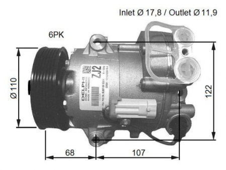 Compresor clima AC - Compresor AC clima OPEL ASTRA J, ASTRA J GTC, MERIVA B 1.3D/1.7D intre 2009-2017