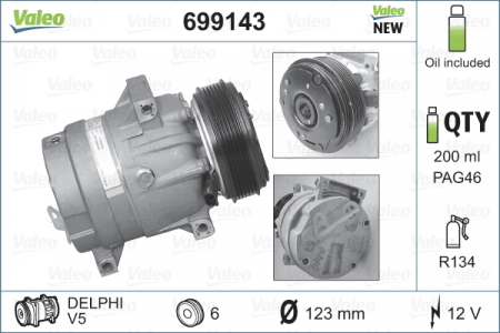 Compresor clima AC - Compresor AC clima OPEL MOVANO, VIVARO A 1.9D-2.5D dupa 2000