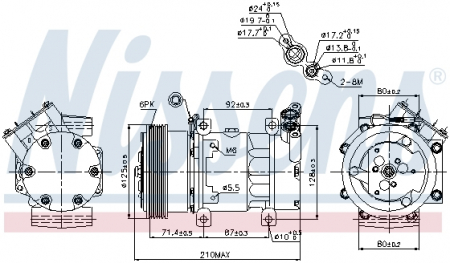 Compresor clima AC - Compresor AC clima RENAULT CLIO II, KANGOO, KANGOO EXPRESS, MEGANE I, MEGANE I CLASSIC, MEGANE I COACH, MEGANE SCENIC, SCENIC I 1.6/1.6CNG/1.6LPG dupa 1998