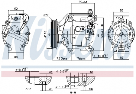 Compresor clima AC - Compresor AC clima TOYOTA YARIS, YARIS VERSO 1.0/1.3/1.5 intre 1999-2005