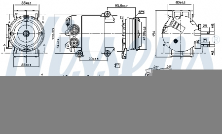 Compresor clima AC - Compresor AC clima VOLVO S60 II, S80 II, V40, V60 I, V70 III; FORD C-MAX II, FOCUS III, GALAXY, GRAND C-MAX, MONDEO IV, S-MAX 1.6/1.6ALK/1.6LPG dupa 2007