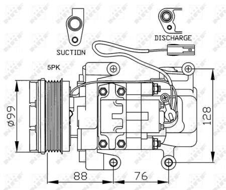 Compresor clima AC - Compresor aer conditionat AC potrivit MAZDA 3, 5 2.0 10.03-05.10