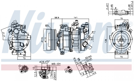 Piese Auto - Compresor clima auto aer conditionat potrivit AUDI A4 ALLROAD B9, A4 B9, A5, A6 C7, A7, Q7; PORSCHE MACAN; VW TOUAREG 1.4-3.0D 05.14-