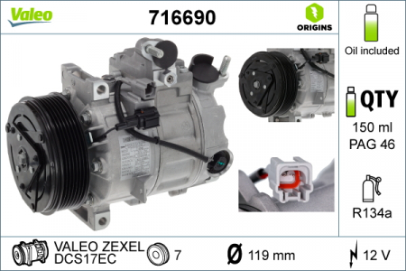 Compresor clima AC - Compresor clima auto aer conditionat potrivit INFINITI EX, G 3.5/3.7 09.07-