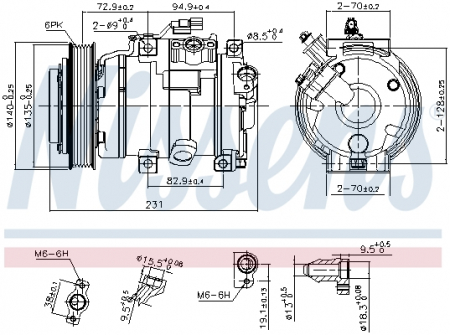 Compresor clima AC - Compresor climatizare aer conditionat potrivit ACURA MDX; HONDA ODYSSEY, PILOT 3.5/3.7 09.05-