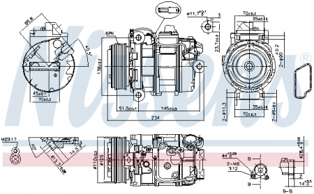 Compresor clima AC - Compresor climatizare aer conditionat potrivit BMW Seria 1 (E81), 1 (E82), 1 (E87), 1 (E88), 3 (E90), 3 (E91), 3 (E92), 3 (E93), 5 (E60), 5 (E61), 6 (E63), 6 (E64) 2.5/3.0 12.04-12.13