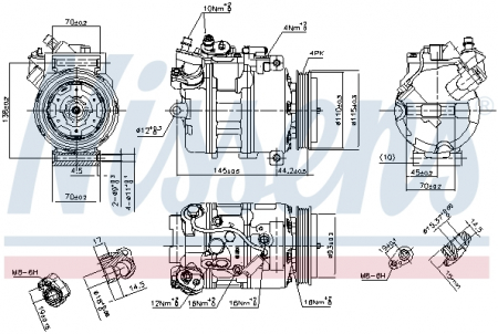 Compresor climatizare aer conditionat potrivit BMW Seria 5 (E60), 5 (E61), 6 (E63), 6 (E64) 4.0/4.4/4.8 09.03-12.10 [4]