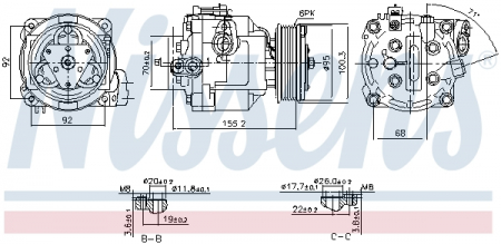 Compresor clima AC - Compresor climatizare aer conditionat potrivit CHEVROLET AVEO, TRAX; OPEL ADAM, MOKKA / MOKKA X 1.2-1.8 03.11-
