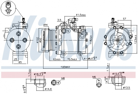 Compresor clima AC - Compresor climatizare aer conditionat potrivit FIAT SEDICI; SUZUKI SWIFT III, SX4 1.3/1.5/1.6 02.05-