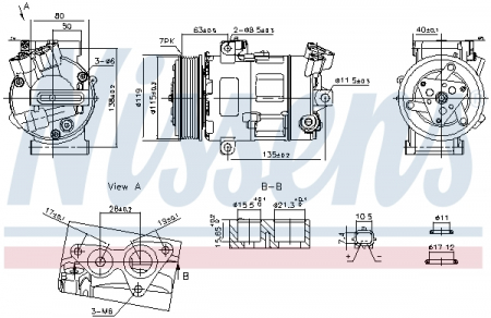 Compresor clima AC - Compresor climatizare aer conditionat potrivit FIAT TALENTO; NISSAN NV300, NV400, PRIMASTAR; OPEL MOVANO B, VIVARO B; RENAULT LATITUDE, MASTER III, TRAFIC III 1.6D/2.0D/2.3D 09.06-