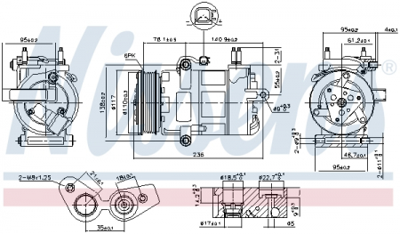 Compresor clima AC - Compresor climatizare aer conditionat potrivit FORD TOURNEO CUSTOM V362, TRANSIT CUSTOM V362, TRANSIT V363 2.2D 04.12-