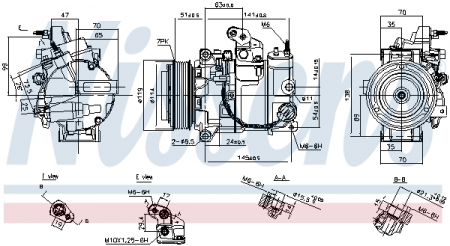 Compresor clima AC - Compresor climatizare aer conditionat potrivit INFINITI EX, FX, G, M, Q60, Q70, QX50 I, QX70; NISSAN 370Z 3.5/3.7 09.07-
