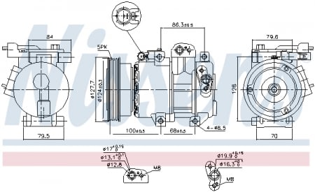 Compresor clima AC - Compresor climatizare aer conditionat potrivit KIA CARENS III, CERATO I, RIO II 1.5D/1.6D 03.05-