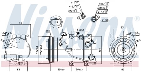Compresor clima AC - Compresor climatizare aer conditionat potrivit KIA OPTIMA 1.7D 03.12-