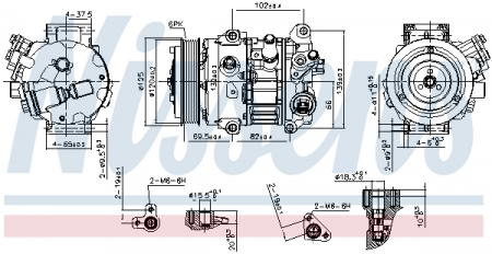 Compresor clima AC - Compresor climatizare aer conditionat potrivit LEXUS NX; TOYOTA CAMRY, HIGHLANDER / KLUGER, RAV 4 IV 2.0/2.5/2.7 12.12-