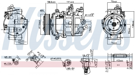 Compresor clima AC - Compresor climatizare aer conditionat potrivit MAN TGE; VW CALIFORNIA T6 CAMPER, CRAFTER, GRAND CALIFORNIA CAMPER, MULTIVAN T6, TRANSPORTER T6, TRANSPORTER T6 / CARAVELLE T6 2.0D 04.15-
