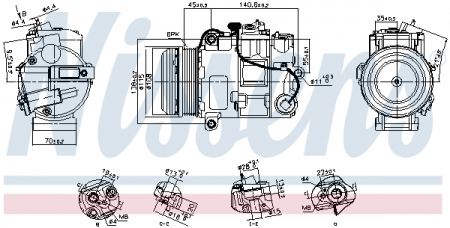 Compresor clima AC - Compresor climatizare aer conditionat potrivit MERCEDES SPRINTER 3,5-T (B906), SPRINTER 3-T (B906), SPRINTER 4,6-T (B906), SPRINTER 5-T (B906) 2.2D 06.06-