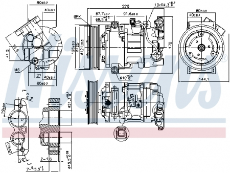 Compresor clima AC - Compresor climatizare aer conditionat potrivit RENAULT GRAND SCENIC III, MEGANE, MEGANE III, MODUS, SCENIC III 1.2LPG-1.6LPG 05.08-