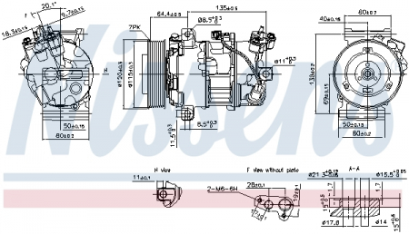 Compresor clima AC - Compresor climatizare aer conditionat potrivit RENAULT GRAND SCENIC III, MEGANE, MEGANE III, SCENIC III 1.4/1.6D/2.0D 02.09-