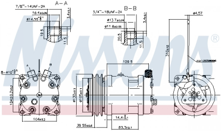 Compresor clima AC - Compresor climatizare aer conditionat potrivit VOLVO F10, F12, F16, FL10, FL12, FL6, FL7, FLC, FS7 08.77-09.00