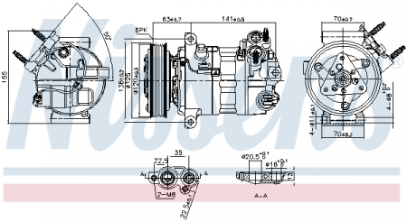 Compresor clima AC - Compresor climatizare aer conditionat potrivit VOLVO S90 II, V40, V90 II, XC90 II 1.5-2.0H 05.14-