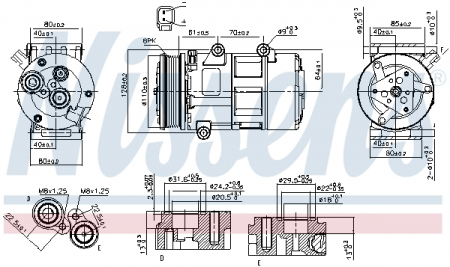 Compresor clima AC - Compresor climatizare aer conditionat potrivit VOLVO V70 III; FORD GALAXY II, GALAXY MK II, MONDEO IV, S-MAX 1.8D/2.0D/2.2D 05.06-12.15