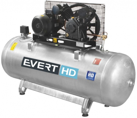 Compresoare pneumatice - Compresor cu piston Evert, Rezervor 500l, Debit 900l/min, Presiune max. 10bar, Putere 5,5kW, Alimentare 400V, HEAVY DUTY Rezervor galvanizat