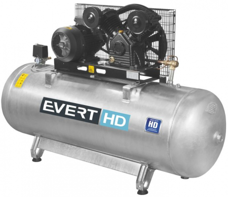 Compresoare pneumatice - Compresor cu piston EVERT serie HD, 7,5 kW 400V 10 bar, eficienta: 1200l/min., rezervor: 500L, numar cilindri: 2buc (reyervor galvanizat)