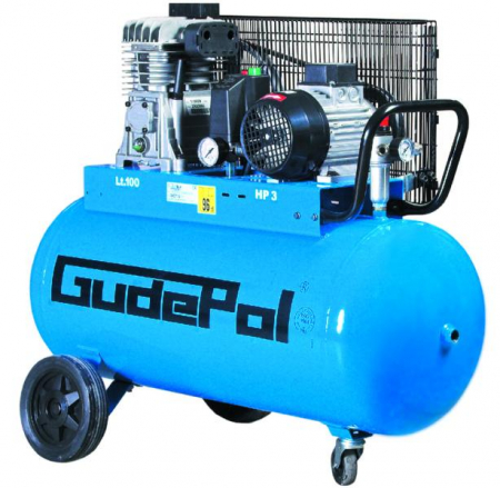 Compresoare pneumatice - Compresor cu piston GUDEPOL serie Blue, 2,2 kW 230V 10 bar, eficienta: 320l/min., rezervor: 100L, numar cilindri: 2buc