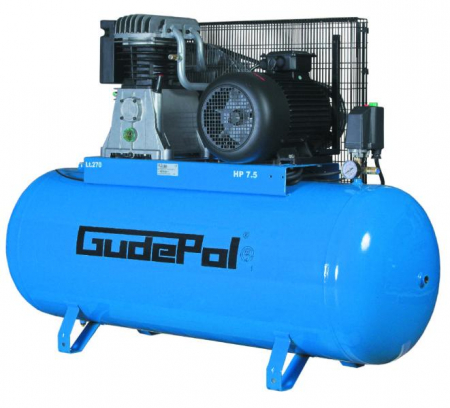 Compresoare pneumatice - Compresor cu piston GUDEPOL serie Blue, 4 kW 400V 10 bar, eficienta: 653l/min., rezervor: 270L, numar cilindri: 2buc