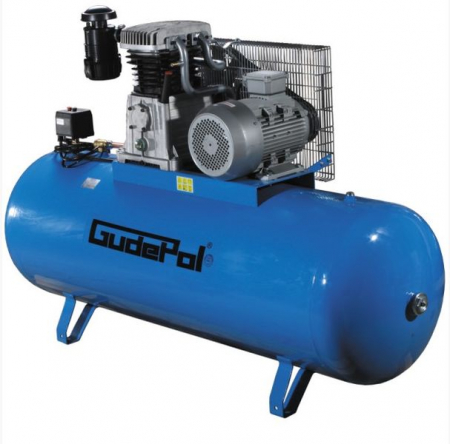 Compresoare pneumatice - Compresor cu piston GUDEPOL serie Blue, 7,5 kW 400V 15 bar, eficienta: 1100l/min., rezervor: 500L, numar cilindri: 2buc