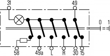 Comutator lumini de avarie potrivit MERCEDES 123 (C123), 123 T-MODEL (S123), 123 (W123), 190 (W201), S (C126), S (W126), SL (R107) 05.71-08.93 [3]