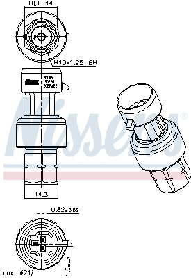 Elemente sistem climatizare - Comutator presiune aer conditionat potrivit ABARTH 500 / 595 / 695; ALFA ROMEO 147, 159, BRERA, GIULIETTA, GT, MITO, SPIDER; CHEVROLET AVEO, AVEO / KALOS, CAMARO, CAPTIVA, CORVETTE 0.9-6.2 09.95-