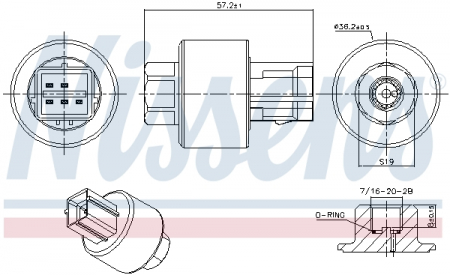 Elemente sistem climatizare - Comutator presiune aer conditionat potrivit ALFA ROMEO 145, 146, 147, 156, GTV, SPIDER; FIAT BRAVA, BRAVO I, DOBLO, DOBLO/MINIVAN, DUCATO, MAREA, MULTIPLA, PALIO, PUNTO, SIENA, STRADA 1.1-3.2 03.94-