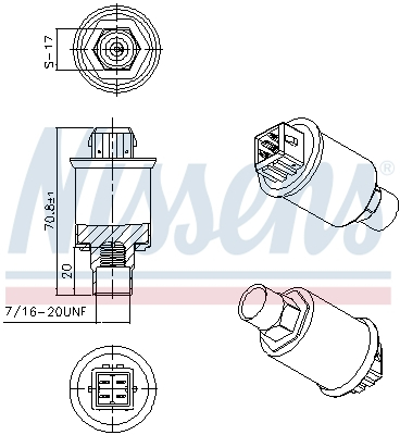 Elemente sistem climatizare - Comutator presiune aer conditionat potrivit AUDI A3, TT; FORD GALAXY I; SEAT ALHAMBRA, CORDOBA, CORDOBA VARIO, IBIZA II; SKODA OCTAVIA I; VW BORA, BORA I, CORRADO, GOLF III 1.0-Electric 02.88-12.10