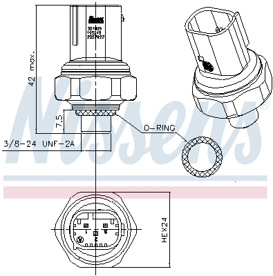 Elemente sistem climatizare - Comutator presiune aer conditionat potrivit BMW Seria 1 (E81), 1 (E82), 1 (E87), 1 (E88), 1 (F20), 1 (F21), 1 (F40), 2 (F45), 2 GRAN COUPE (F44), 2 GRAN TOURER (F46), 5 (E39), 5 (E61) 0.65H-Electric 1