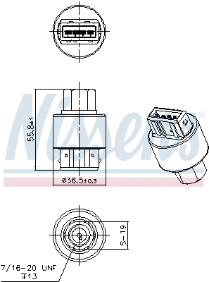 Elemente sistem climatizare - Comutator presiune aer conditionat potrivit CITROEN BERLINGO, BERLINGO/MINIVAN, EVASION, JUMPY, SAXO, XSARA; FIAT SCUDO; PEUGEOT 106 II, 206, 406, 806, EXPERT, PARTNER 1.0-Electric 06.94-12.15