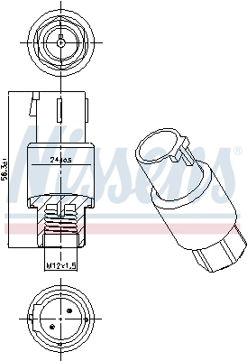 Elemente sistem climatizare - Comutator presiune aer conditionat potrivit FORD C-MAX, COUGAR, COURIER, FIESTA IV, FIESTA V, FIESTA/MINIVAN, FOCUS C-MAX, FOCUS I, FOCUS II, FUSION, KA, KUGA I, MONDEO III 1.25-3.2D 02.96-08.14