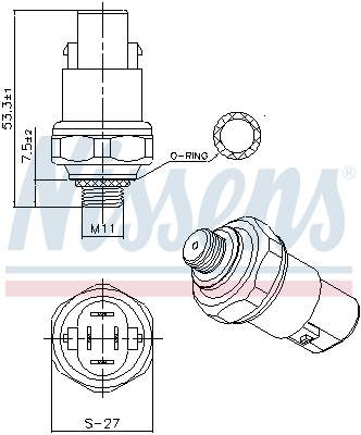 Elemente sistem climatizare - Comutator presiune aer conditionat potrivit LEXUS IS I, IS SPORTCROSS, LX; TOYOTA AVENSIS, CAMRY, CELICA, COROLLA, LAND CRUISER 100, LAND CRUISER 90, MR2 III, PREVIA II, PRIUS 1.0-4.7 06.95-03.08